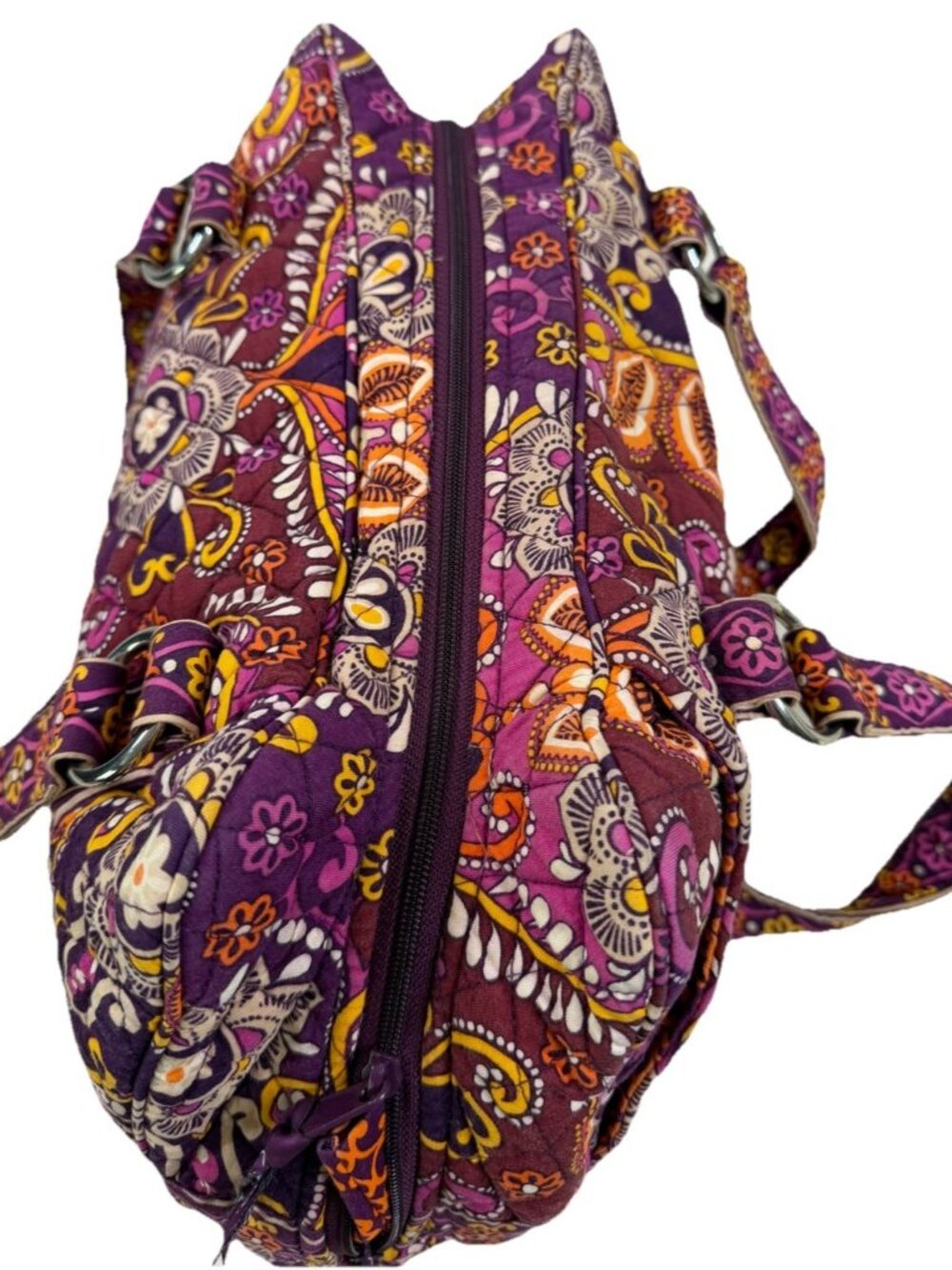 Vera Bradley Weekender Travel Bag Safari Sunset Burgundy Purple W/Handles EUC - Picture 6 of 16